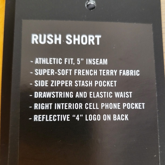 NWT FourLaps Oversized Rush Sweat Shorts Elastic Drawstring Mango Orange size S - Picture 6 of 7